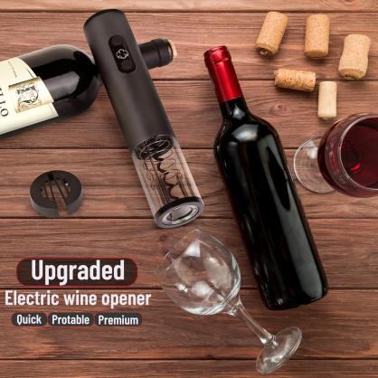 2-in-1 Battery Operated Electric Wine Opener Set - Practical and Easy to Use Corkscrew Wine Opener - Durable Aluminum Alloy Electric Wine Bottle Opener with Built-In LED Lights