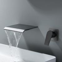 SUS304 Stainless Steel Wall Mounted Bathtub/Washbasin Faucet with waterfall effect wide water outlet, Single Handle for Hot and Cold Water Adjustment