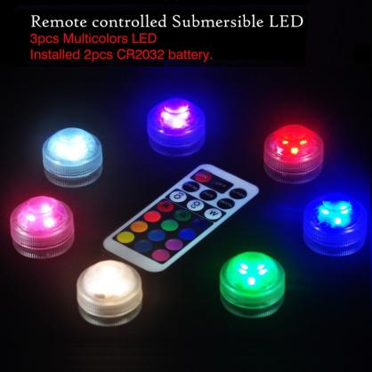 Submersible Led Lights with Remote (10PCS SET, Premium CR2045 Batteries, Super Long Lasting), Small Underwater Tea Lights Candles Waterproof RGB Multi-color Mini Flameless Accent Lights Battery Operated Vase Pool Pond Lantern Decoration Lighting (10pcs)