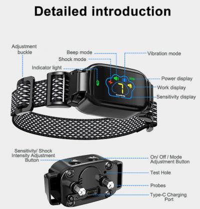 Bark Collar- Smart Dog Bark Collar for Small Medium Large Dogs(15-110lbs), Rechargeable Anti Bark Training Collar with 7 Adjustable Sensitivity, Barking Collar with Beep Vibration Harmless Shock