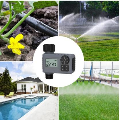Outdoor garden faucet timer, programmable water spray timer, with rainwater delay/manual/automatic drip irrigation and courtyard lawn watering system, 1 outlet