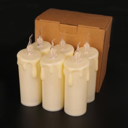Φ6.0cm LED Candles Lights (6PCS Pack) - Battery Operated by 2 x AA alkaline batteries (Not Included), Flameless led candles with Flickering Flame (Lighting Up To 150 hours)