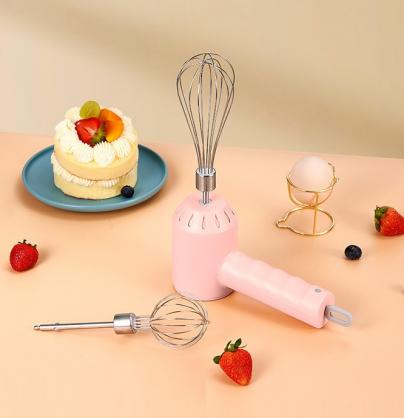 USB Rechargeable Handheld Egg Beater, Household Cordless Electric Hand Mixer with 2 Detachable Stir Whisks 4 Speed Modes,Baking At Home For Kitchen,Lightweight Portable