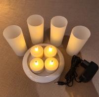 Inductive Rechargeable LED Candles (4PCS Set), Wireless Induction Flameless Flickering Tea Lights, Warm White Color, Battery Operated/Powered Electric Candles,No Wax No Mess, No Fire Risk, Windproof Inductive Rechargeable LED Candles (4PCS Set), Wireless Induction Flameless Flickering Tea Lights, Warm White Color, Battery Operated/Powered Electric Candles,No Wax No Mess, No Fire Risk, Windproof