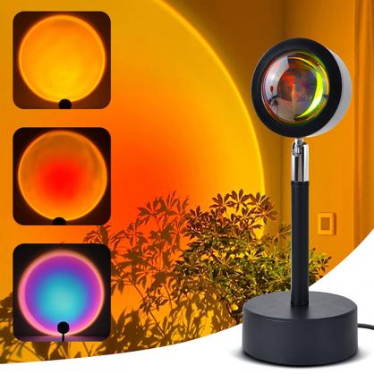 LED Ambient Sunset Projector Lamp (WIFI+Bluetooth+24key Remote Controller), 16 Colors Sunset Projection Lamp with Remote Control, Multiple Colors Projector Light for Photography, Selfie, Home and Bedroom Decor