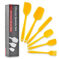 Silicon Cake Making Set,Silicone Spatula Set (6-in-1), 6 Piece High Heat Resistant Silicone Spatulas, Food Grade BPA Free, Non-Stick Rubber Spatula Kitchen Utensils for Cooking, Baking, Mixing