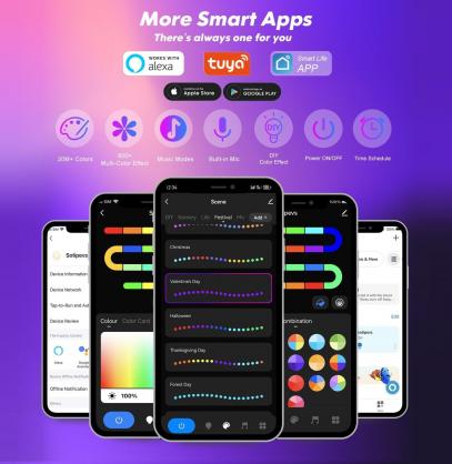 Glide Y-Shaped RGBIC LED Wall Lights (7PCS Pack), Smart Wi-Fi Gaming Lights with Music Sync, DIY and Timer Function, LED Lights for Gaming Room, Smart Mood Light Wall-Mounted