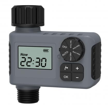 Outdoor garden faucet timer, programmable water spray timer, with rainwater delay/manual/automatic drip irrigation and courtyard lawn watering system, 1 outlet