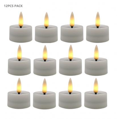 Φ3.6cm * H4.6cm LED Tea Light Candles Button Battery Operated(12PCS Pack) -Powered By CR2032 Battery (Battry is Included) - Lasting up to 90 hours