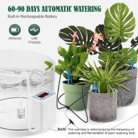 Automatic Plant Water Timer, Watering System Indoor, Drip Irrigation System with Timer for N Potted Plants, Suitable for House Garden Balcony Office, Battery Powered, with No-Water or Low-Battery Alarms