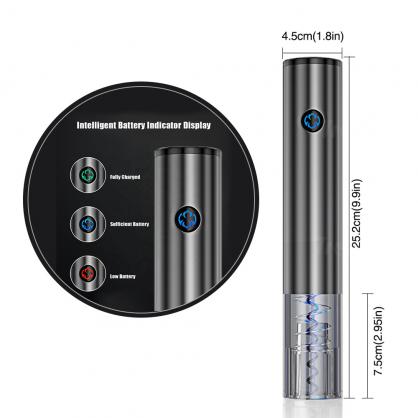 Electric Wine Bottle Opener Set (3-in-1) - Automatic Corkscrew Rechargeable Touch-Sensor Wine Bottle Opener Set with Foil Cutter Vacuum Stopper and Wine Aerator Pourer for Wine Lover