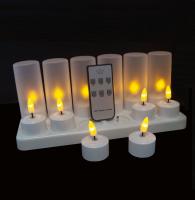 Remote Control Rechargeable LED Candle Lights (Set of 12), 30+ Lasting Hours, Flameless LED Tea Lights - Flickering Amber,Battery Operated/Powered Candles,No Wax No Mess, No Fire Risk, Windproof, Portable
