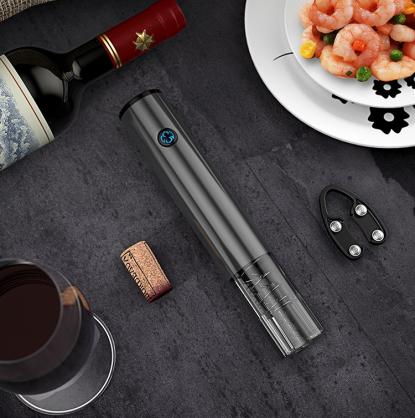 Electric Wine Bottle Opener Set (3-in-1) - Automatic Corkscrew Rechargeable Touch-Sensor Wine Bottle Opener Set with Foil Cutter Vacuum Stopper and Wine Aerator Pourer for Wine Lover
