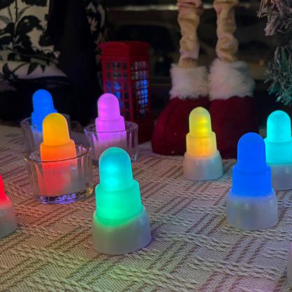 Inductive Rechargeable LED Flameless Tea Light Candles with Remote Control Function (12pcs Set) - Yellow or RGB Color Changing Lights For Optionals