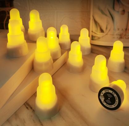 Inductive Rechargeable LED Flameless Tea Light Candles with Remote Control Function (12pcs Set) - Yellow or RGB Color Changing Lights For Optionals
