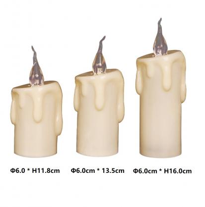 Φ6.0cm LED Candles Lights (6PCS Pack) - Battery Operated by 2 x AA alkaline batteries (Not Included), Flameless led candles with Flickering Flame (Lighting Up To 150 hours)