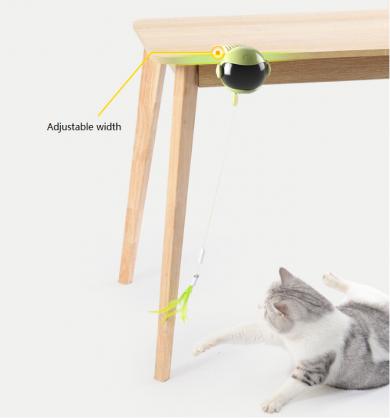 Interactive Cat Toys for Indoor Cats, Automatic Cat Toy Retractable Feather Toys, Hanging Interactive Cat Toys Funny Cat Ball Pet Toy Cat Teaser Ball Plush Toy Cat Ball