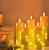 Φ5.5cm LED Flameless Wax Candles with copper wire lamp (5 PCS SET) - Battery Operated Electric LED Pillar Candles with Remote Control Cycling 24 Hours Timer - Real Wax, 3D Wick, Realistic Flickering, Vivid Christmas/Festival/Party Decorative Candle Sets