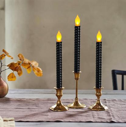 Φ2.2cm * H25cm Battery Operated LED Taper Candles Lights (6PCS Pack), Operated by 3 x AA Batteries (Not Included), Lighting up to 150 hours, Flameless Candlesticks with Flickering Flame