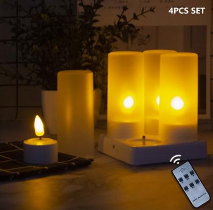 Remote Control Rechargeable LED Candle Lights (Set of 12), 30+ Lasting Hours, Flameless LED Tea Lights - Flickering Amber,Battery Operated/Powered Candles,No Wax No Mess, No Fire Risk, Windproof, Portable
