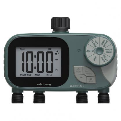 4 outlets Watering hose timer, sprinkler timer, garden faucet irrigation timer controller, programmable automatic watering system/manual/rain delayed watering timer, IP54 waterproof