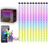 IP68 Waterproof Outdoor LED Curtain Light with 24-Key Remote Controller & Smart APP Control, RGBIC 16 Million Optional Colors, Timer Function, Adjustable Brightness, Music Sync,DIY Scenes,USB Plug Connection For Power On/Off, Color Changing