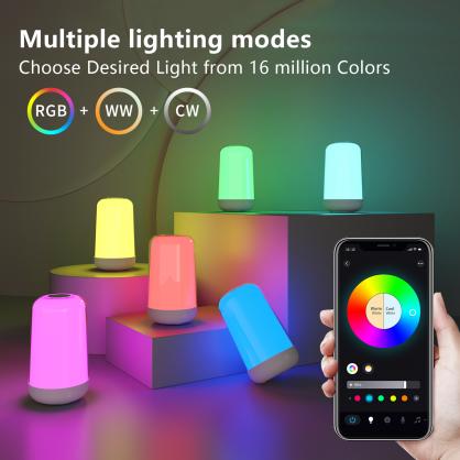 5W LED Smart Bluetooth Dimming Mood Light, RGB Color Change, 3600mA Rechargeable Battery Touch Music Atmosphere Light, Mother and Baby Night Light Desk Light