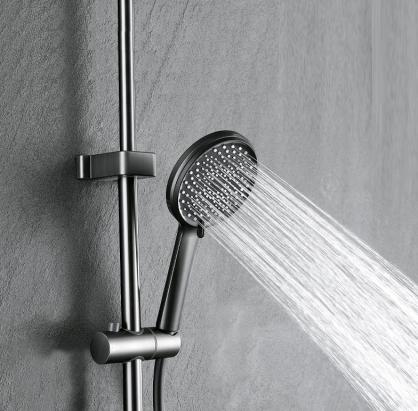 Wall Mount Shower Faucet Set (SUS304 Stainless Steel, Square Shower-head, Bathroom Rainfall Shower System, Shower Trim Kit)