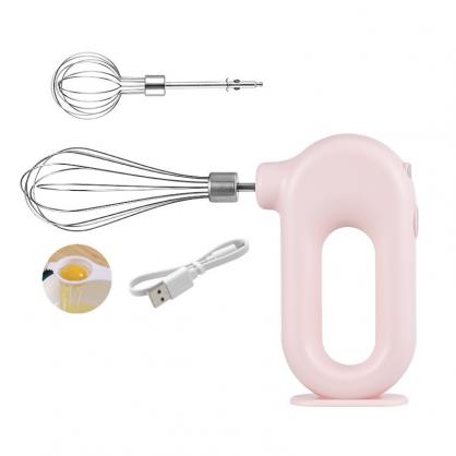 USB Rechargable Handheld Egg Beate,MINI Household Cordless Electric Hand Mixer with 2 Detachable Stir Whisks 4 Speed Modes,Baking At Home for Kitchen,Lightweight Portable
