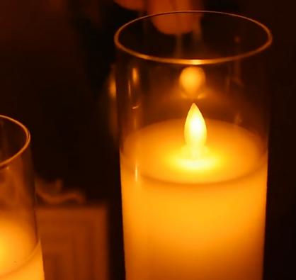 Φ7.5cm LED Flameless Wax Candles In Glass Holder (3PCS SET) - Battery Operated Electric LED Pillar Candles with Remote Control Cycling 24 Hours Timer - Real Wax, 3D Wick, Realistic Flickering, Vivid Christmas/Festival/Party Decorative Candle Sets