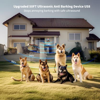 Anti Barking Devices, 3 Modes Ultrasonic Anti Bark Device, Suitable for All Types of Dogs, 50 Feet Stops Neighbor Dog Barking, 100% Safe Dog Bark Stopper, Stops Dog Unwanted Behaviors