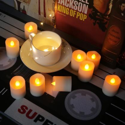 Φ3.6cm * H4.5cm LED Tea Light Candles with Remote Control & Timer function (12PCS Pack) - Operated By CR2450 Button Battery (Battery is Included) - Lighting up to 200 hours;