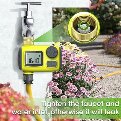 Sprinkler timer, garden hose water timer with brass rotation, 3 planned watering hose timers, automatic irrigation timer with child lock, cycle plan, rainfall delay, outdoor hose timer