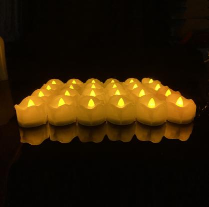 Φ3.6cm * H3.0cm LED Tea Light Candles (24PCS Pack) -Operated By CR2032 Button Battery (Battry is Included) - Lasting up to 90 hours