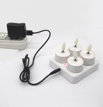 Remote Control Rechargeable LED Candle Tea Lights (Set of 4) - Flameless LED Candles - Vivid Flickering Like Real Candles,Battery Operated/Powered Candles,No Wax No Mess, No Fire Risk