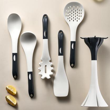 6PCS Set Non-stick Silicone Cooking Kitchen Utensils Spatula Set with Hanging Holder, Space Saving Cooking Tools for Non-Stick Cookware Heat Resistant Dishwasher Safe