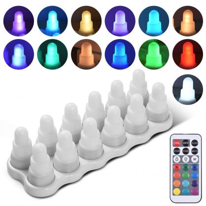 Inductive Rechargeable LED Flameless Tea Light Candles with Remote Control Function (12pcs Set) - Yellow or RGB Color Changing Lights For Optionals