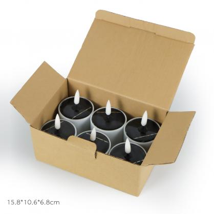 Solar Powered Rechargeable Tea Lights (6PCS SET) , Outdoor Candle Flameless Flicker IP65 Waterproof Rechargeable LED Candles with Dusk to Dawn Sensor for Lantern Garden Camping Party Home Decorations