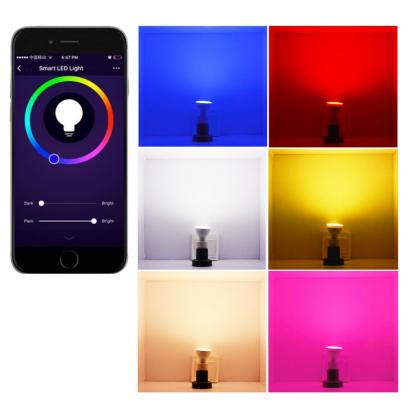 5W GU10 Smart LED Bulb (1PC Pack), multi-functional with RGB Color Changing, dimmable, Syncs with Music, Bluetooth or APP WIFI remote control or support Alexa, Google voice control