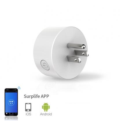 US Wifi & Bluetooth Smart Plug,Smart Home Outlet Compatible with Alexa Google Assistant for Voice Control, Remote Control, Timer, Mini Smart Outlet WiFi Socket, No Hub Required