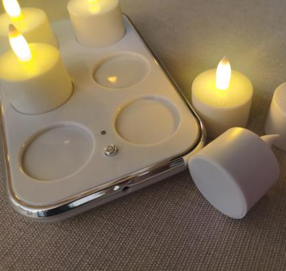 Inductive Rechargeable LED Candle TeaLight (6PCS SET) - Wireless Indudction Flameless LED Candle Lights - Flickering Amber,Battery Operated/Powered Candles,No Wax No Mess, No Fire Risk