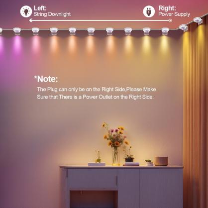 LED Smart String Downlights (Indoor Use), LED String Lights Works with Alexa, RGBIC Color Changing Indoor Wall Light Fixture for Party, Music Sync