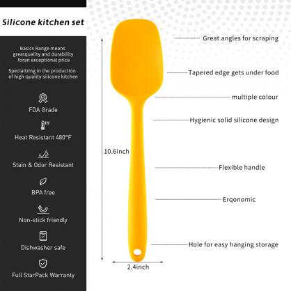 Silicon Cake Making Set,Silicone Spatula Set (6-in-1), 6 Piece High Heat Resistant Silicone Spatulas, Food Grade BPA Free, Non-Stick Rubber Spatula Kitchen Utensils for Cooking, Baking, Mixing