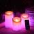 Φ8.0cm LED Flameless RGB Color Changing Candles (3PCS SET) - Battery Operated Electric LED Pillar Candles with Remote Control 4H/8H Setting & Cycling 24 Hours Timer -3D Wick, Realistic Flickering, Vivid Christmas/Festival/Party Decorative Candle Sets