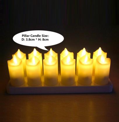 LED Rechargeable Candles Set with remote control function (12PCS Set), 12+ Hours Lasting, Flickering like a real candles, flameless led tea lights