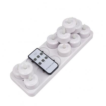 Remote Control Rechargeable LED Candle Tea Lights (Set of 12) - RGB Rainbow Color Changing, Flameless LED Candle Lights - Vivid Flickering Like Real Candles,Battery Operated/Powered Cand