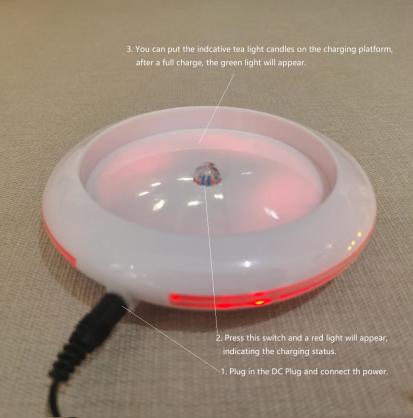 Inductive Rechargeable LED Candles (4PCS Set), Wireless Induction Flameless Flickering Tea Lights, Warm White Color, Battery Operated/Powered Electric Candles,No Wax No Mess, No Fire Risk, Windproof