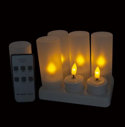 Remote Control Rechargeable LED Candle Tea Lights (Set of 6) - Flameless LED Candles - Vivid Flickering like real candles,Battery Operated/Powered Candles,No Wax No Mess, No Fire Risk