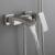 Brushed Nickel Wall Mount Shower Faucet Set (SUS304 Stainless Steel, Square Shower-head, Bathroom Rainfall Shower System, Shower Trim Kit)