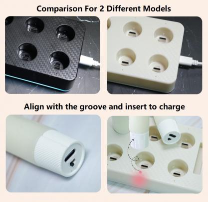 LED Rechargeable Taper Candle Lights with charging base and remote control function (6pcs Set)